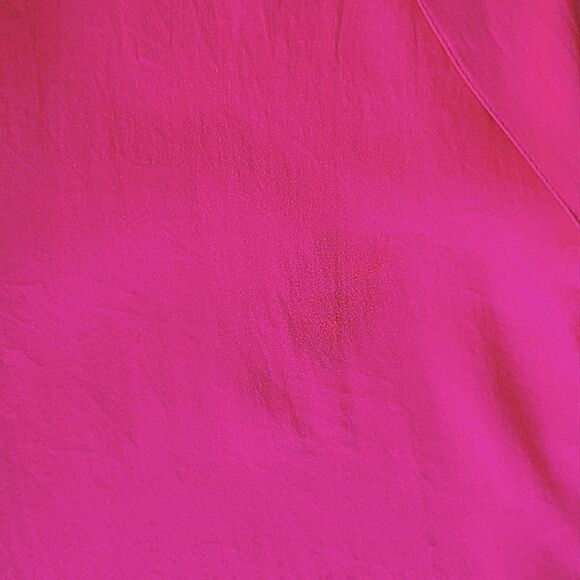 Vtg 80s fushia silk half sleeve button-down blouse - Picture 12 of 13